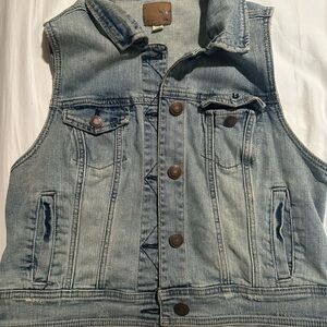 American Eagle Outfitters Denim Vest - Light Blue